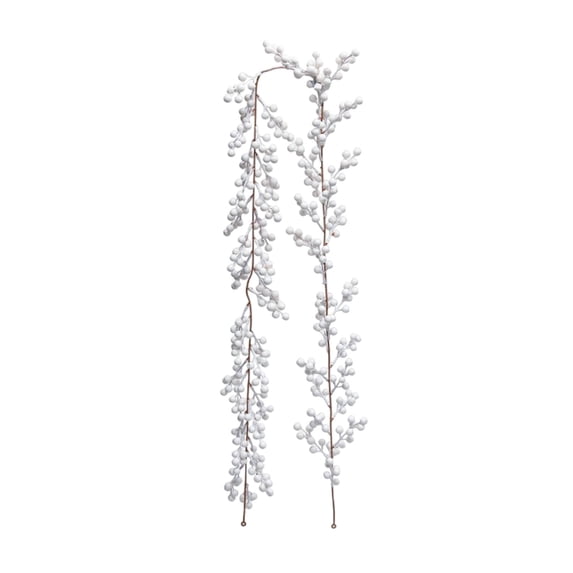 Berry Garland Artificial White Berry Garland 6.1ft Garlands with Bendable Stems for Christmas Holiday Fireplace Stairs Table Decor