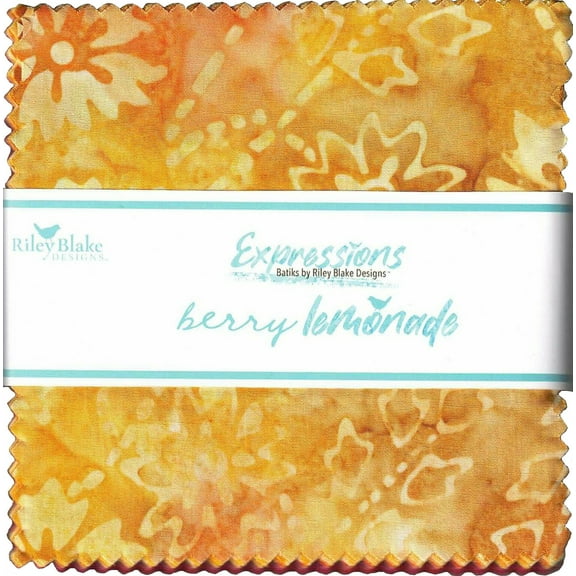 Berry Lemonade Expressions Batiks Riley Blake Stacker by Riley Blake Designs; 42 - 5" Precut Fabric Quilt Squares