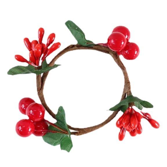 Christmas Berry Napkin Rings Set Holiday Table Handmade Red Berry Holders for Dining Party Thanksgiving Banquet Wedding