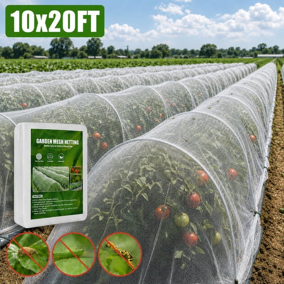 Berry Netting for Birds - Heavy Duty Garden Netting Pest Barrier, 10x20ft Bird & Insect Protection for Blueberry Bushes, Vegetables, Fruit Trees