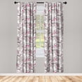 thumbnail image 1 of Berry Pattern Window Curtains, Modern Neutral Colors Boho Leafy Pattern with Sİlhouettes Art, Lightweight Decor 2-Panel Set with Rod Pocket, Pair of - 28"x63", Taupe Grey Hot Pink Ivory, by Ambesonne, 1 of 3