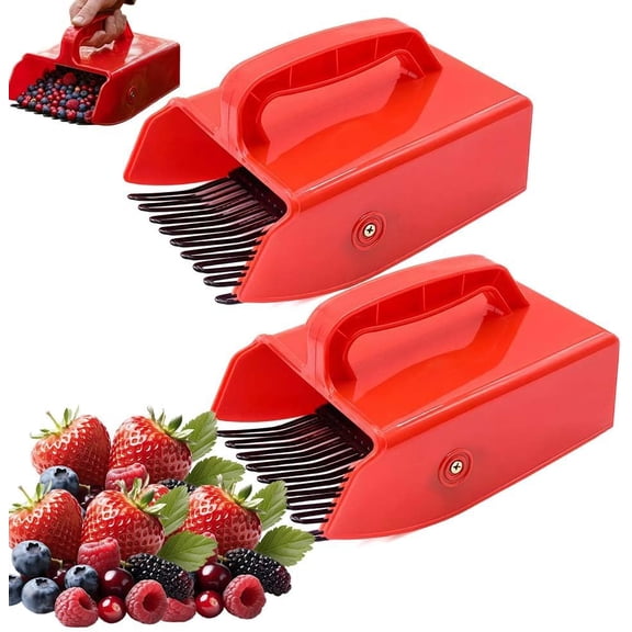 Berry Picker, Ergonomic Blueberry Picker Scoop with Metal Comb, Lightweight Berry Harvester for Huckleberry & Raspberry, Plastic Garden Herb Harvesting Tool (2PCS)