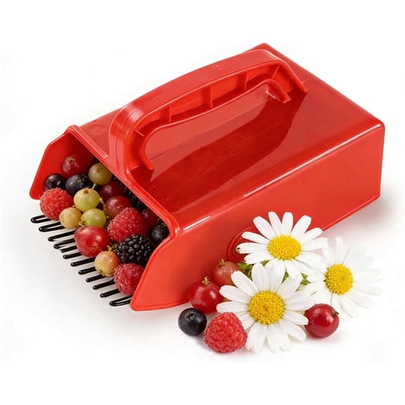 Berry Picker with Metal Comb,Chamomile Picking Tool, Chamomile Harvester Rake with Ergonomic Handle for Easier Picking, 8.7" X 5.5"