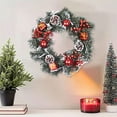 thumbnail image 1 of Berry Pine Cone Christmas Wreath with Ornament Accents Festive Door Wall Decor Piece for Indoor Outdoor Holiday Party Celebration, 1 of 6