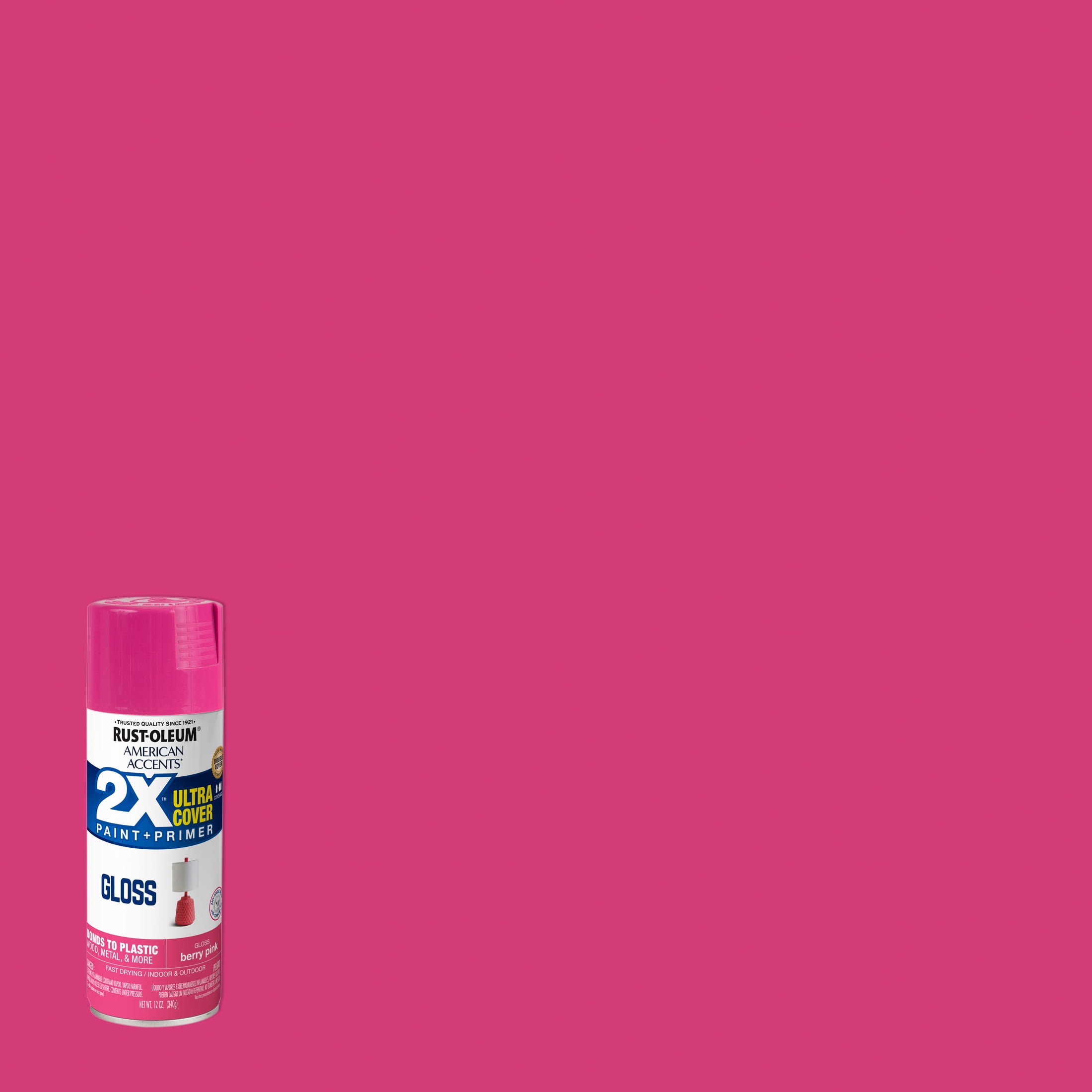 Rust-Oleum American Accents 2x Berry Pink Ultra Cover Gloss Spray Paint - 12 oz