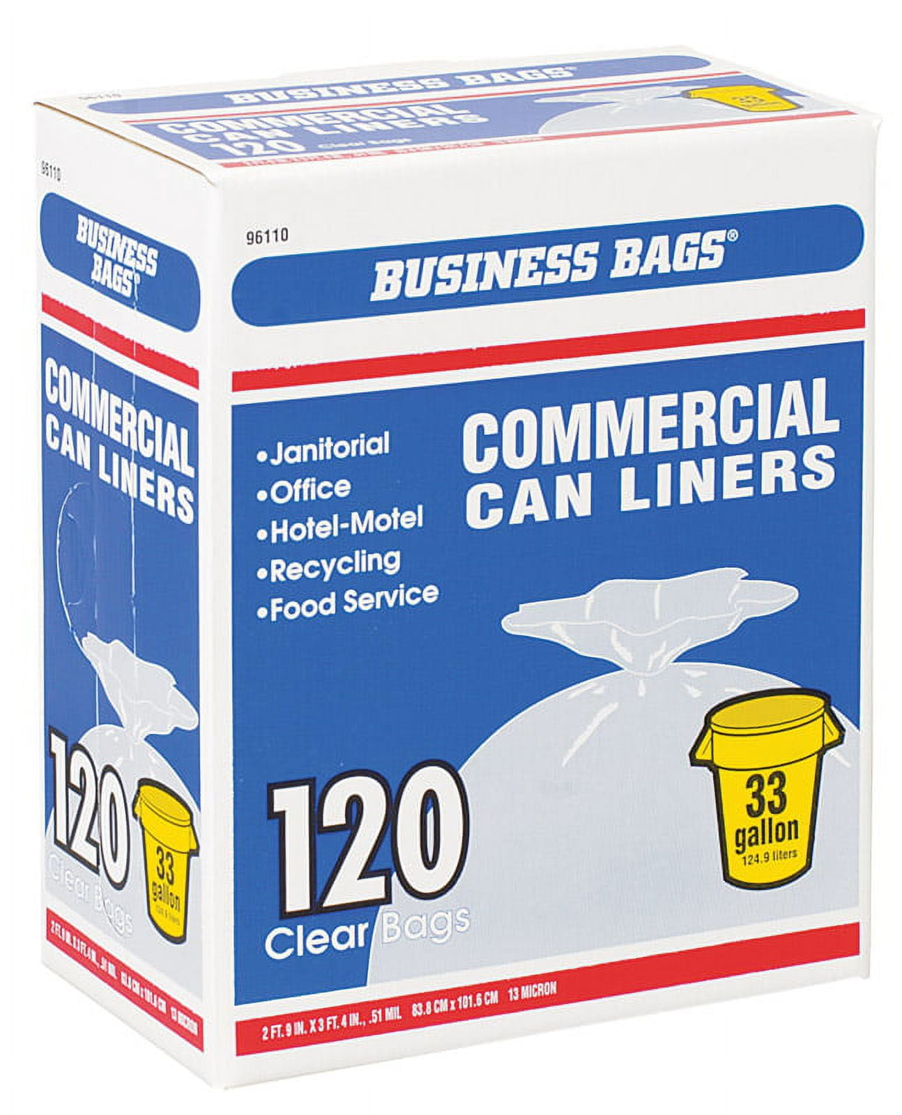 Berry Plastics 618632 Commercial Trash Can Liners, 33 Gallon