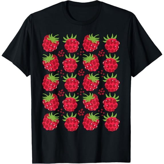 Berry Raspberry Pattern Fruit Lover Raspberry T-Shirt