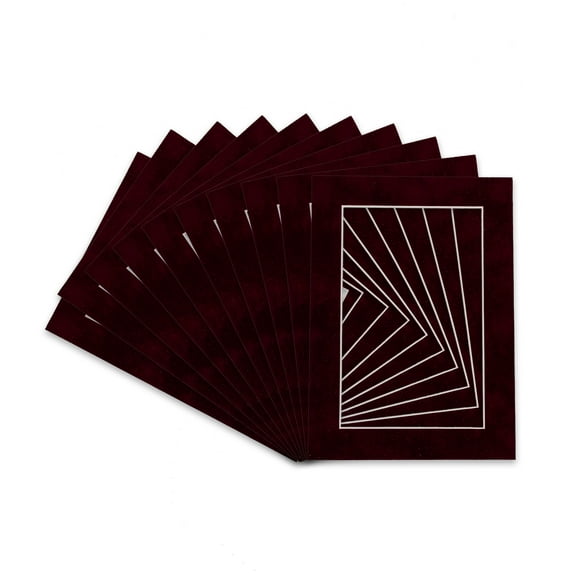 Berry Suede Acid Free 16x20 Picture Frame Mats with White Core Bevel Cut for 11x14 Pictures - Fits