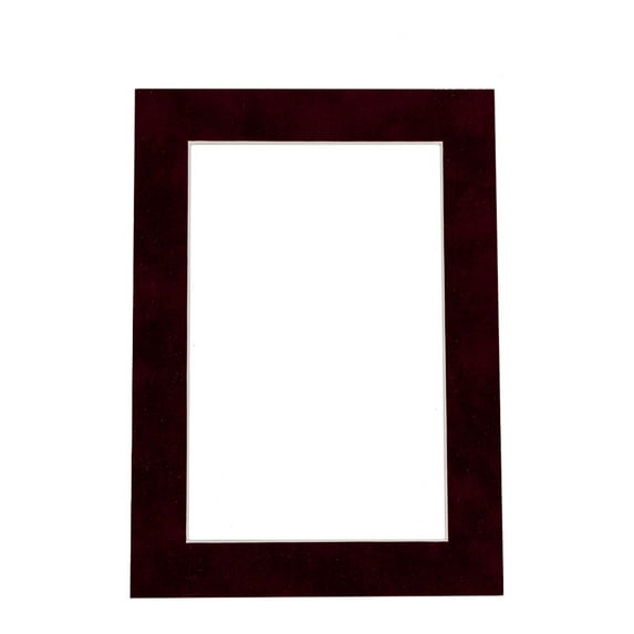 Berry Suede Acid Free 18x24 Picture Frame Mats with White Core Bevel Cut for 12x18 Pictures - Fits