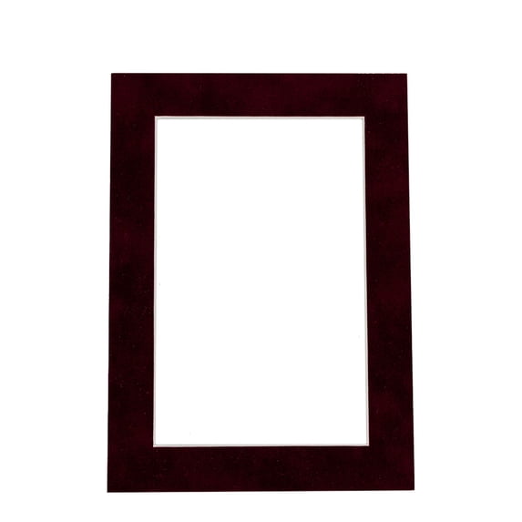 Berry Suede Acid Free 8.5x11 Picture Frame Mats with White Core Bevel Cut for 5x7 Pictures - Fits
