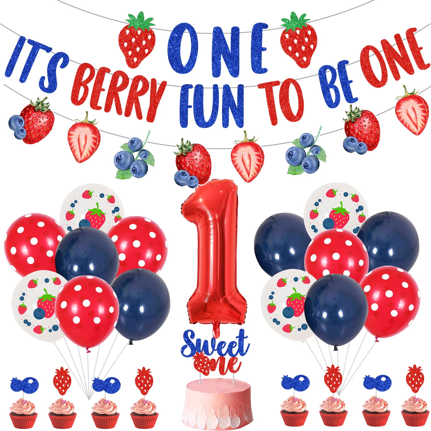 Berry Themed 1st Birthday Party Decorations for Girls, It’s Berry Fun