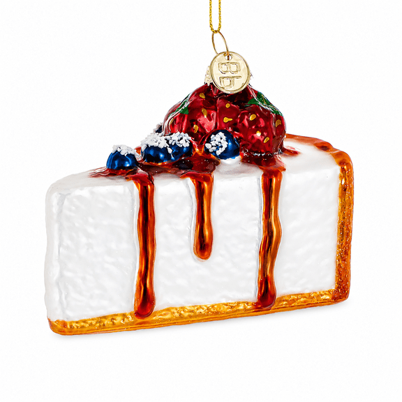 Berry Topped Cheesecake Glass Christmas Ornament