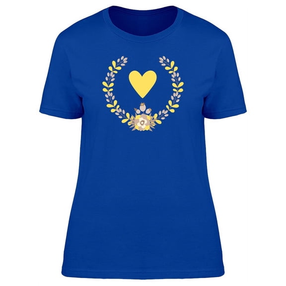 Berry Wreath Yellow Heart T-Shirt Women -Image by Shutterstock, Female x-Large