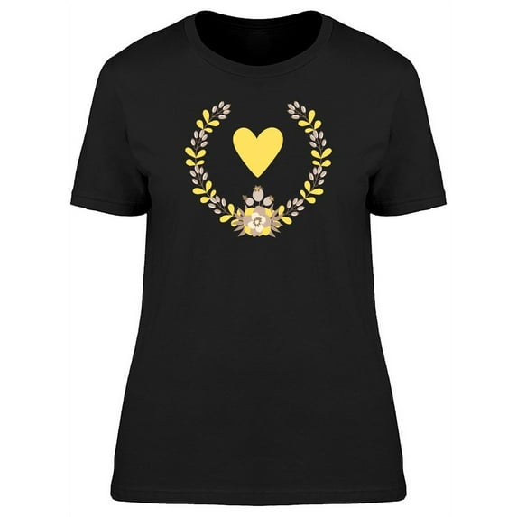 Berry Wreath Yellow Heart T-Shirt Women -Image by Shutterstock, Female x-Large