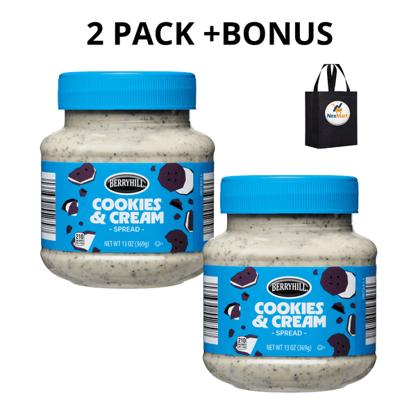 Berryhill Cookies and Cream Spread 13 oz 2 Pack + Bonus