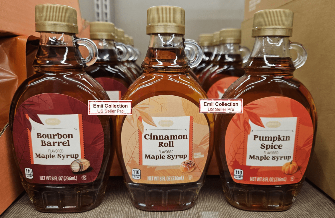 Berryhill Maple Syrup Bourbon Barrel, Cinnamon Roll, Pumpkin Spice 8fl oz 236ml (3 Bottles)