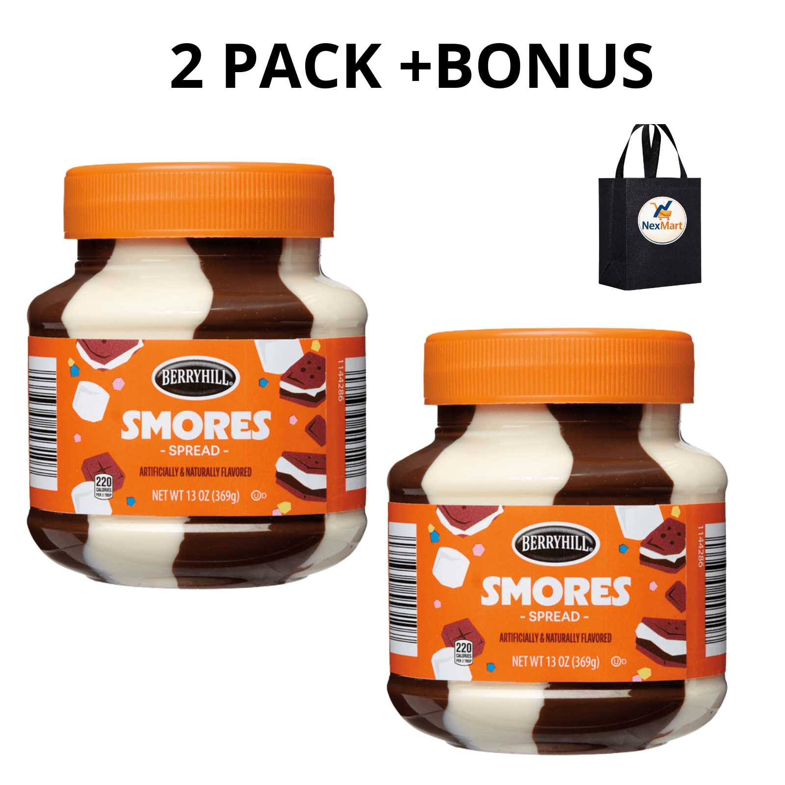 Berryhill Smores Spread 13 oz , 2 Pack + Bonus