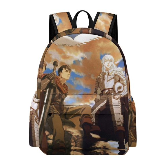 Berserk Adjustable Laptop Backpack Daypack Satchel Bookbag Half Printed Rucksack Travel Bag School Bag