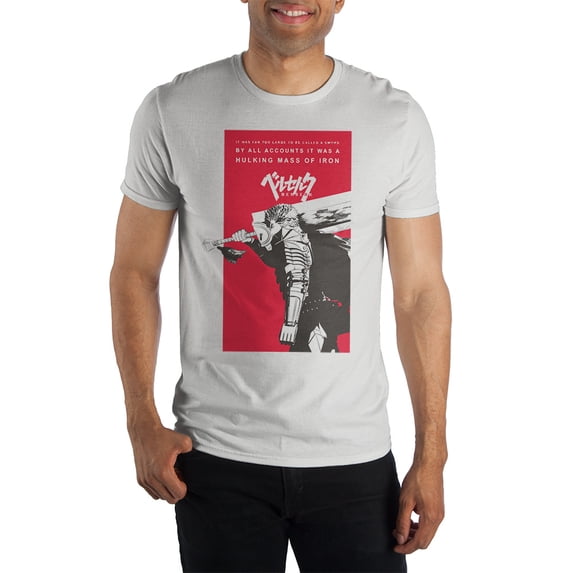 Berserk Anime Cartoon Mens White Short Sleeve Shirt-X-Large