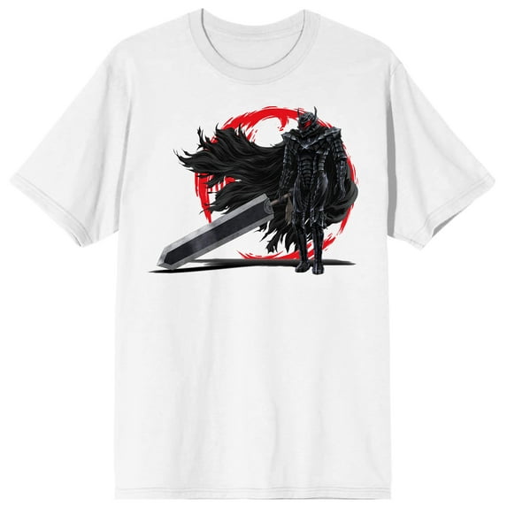 Berserk Anime Character Guts Men's White Graphic Print T-Shirt - 5XL
