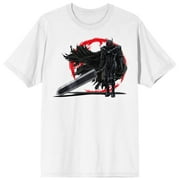 Berserk Anime Character Guts Mens White Graphic Print T-Shirt-Small