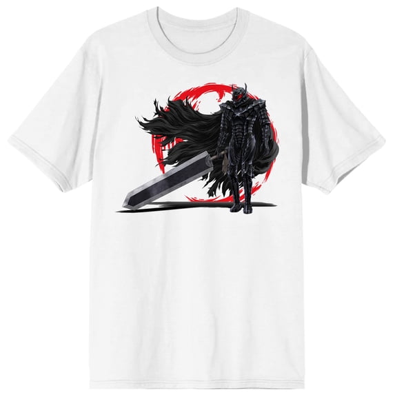 Berserk Anime Character Guts Men's White Graphic Print T-Shirt-XL