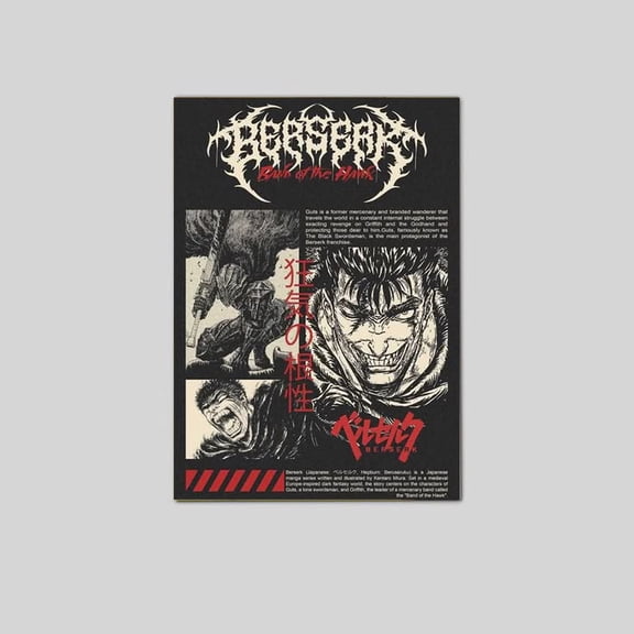 Berserk Anime Rug, Game Room Decor, Perfect Room Decor Anime Lovers Poster Size 24''x36'' The Golden Shop