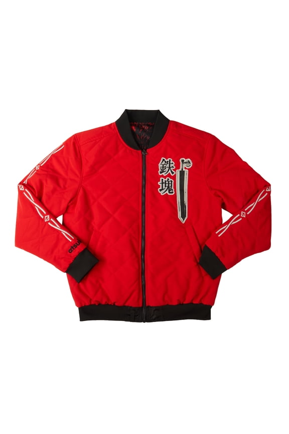 Berserk Brand Of Sacrifice Men's Red Long Sleeve Reversible Bomber Jacket-Large