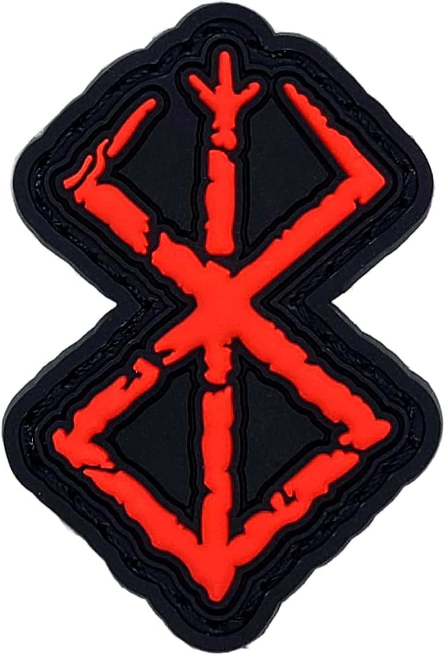 Berserk Brand Of Sacrifice Symbol Anime Manga 3D PVC Rubber Patch 1.5 X 2 Inch Hook Fastener