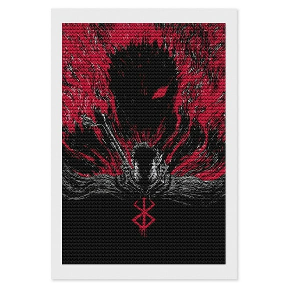 Berserk Diamond Art Kits DIY 5D Anime Painting by Number Kits Full Drills for Adults Crystal Pictures Arts Craft for Home Wall Decor Gift 8"×12"