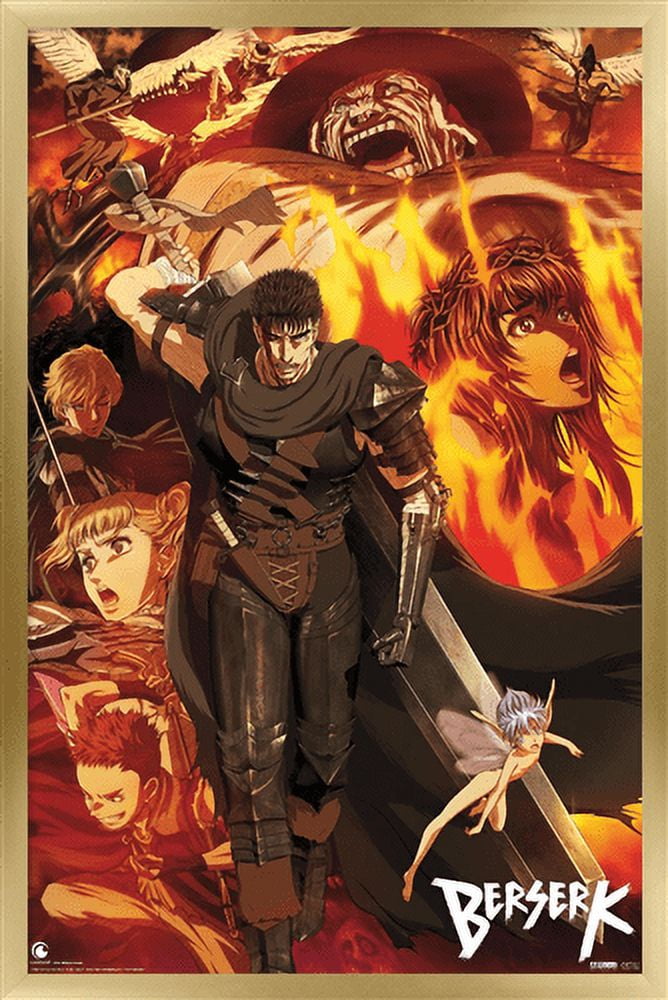 Berserk - Group Wall Poster, 14.725 x 22.375, Framed