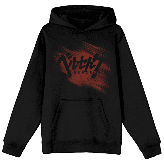 Berserk Grunge Art Kanji Logo Long Sleeve Women's Black Hooded Sweatshirt-6XL