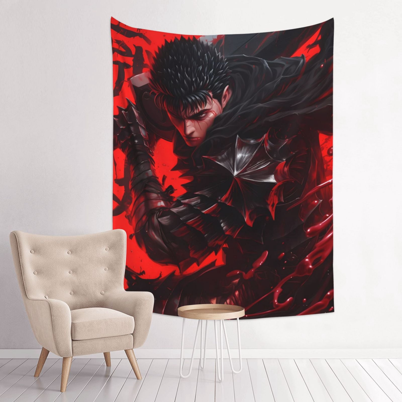 Berserk Guts Anime 3d Pattern Tapestry Indian Dorm Decor For Living ...