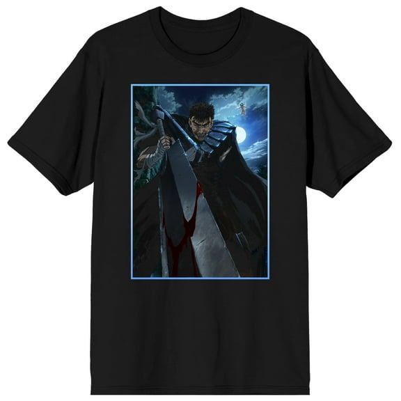 Berserk Guts Character Men's Black Graphic Tee-Medium