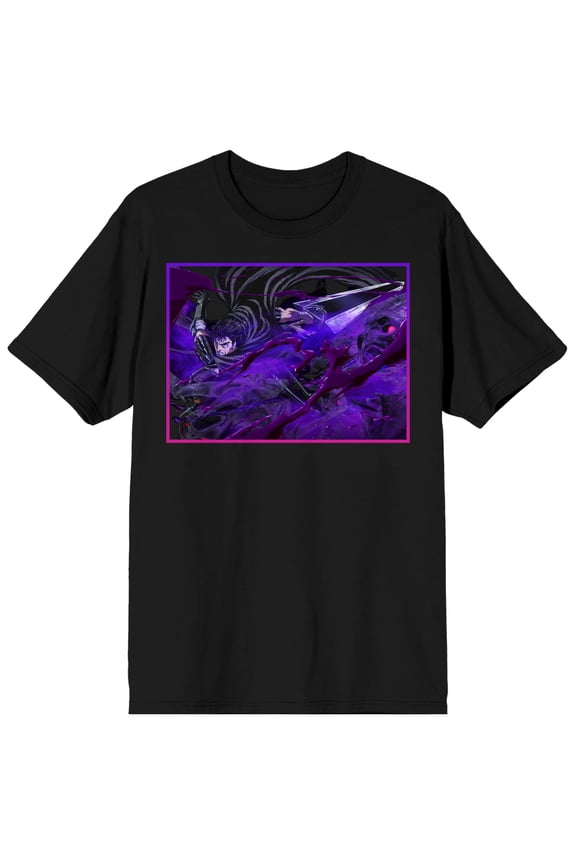 Berserk Guts Fighting Men's Black Graphic Tee-XS