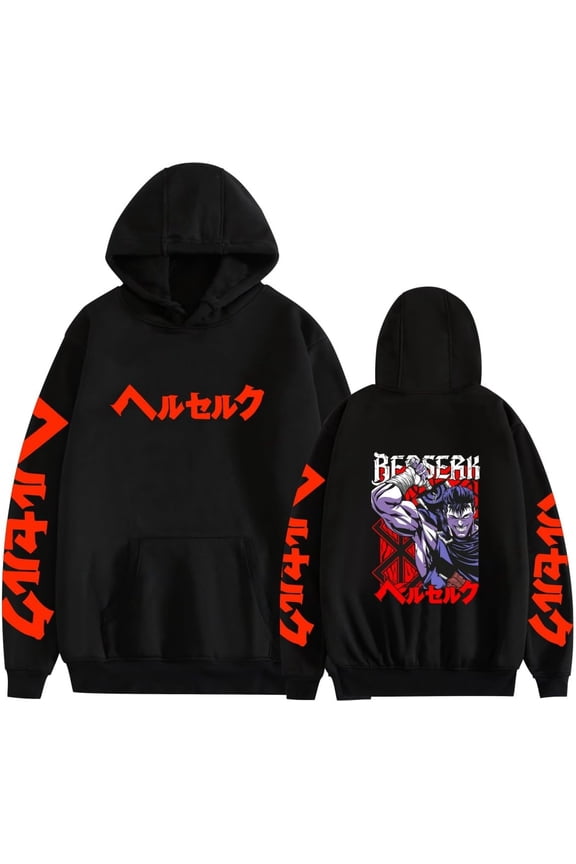 Berserk Guts Hoodie Pullover Casual Breathable Polyester Sweatshirt with Pockets XS-3XL