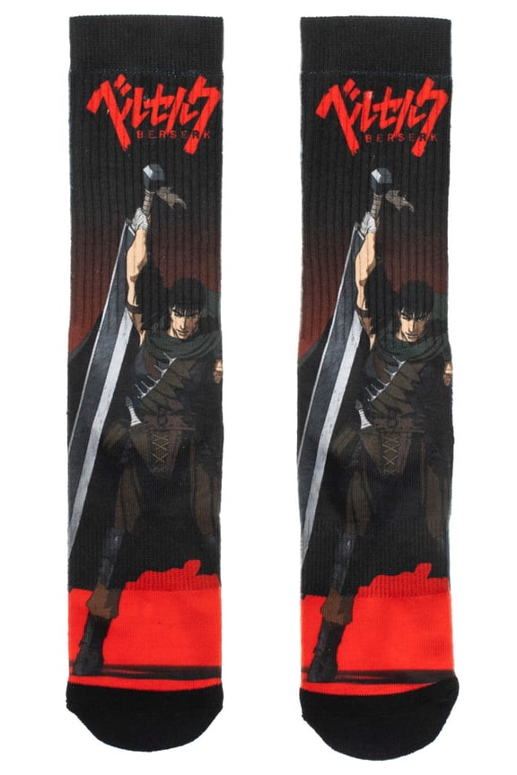 Berserk Guts Japanese Anime Sublimated All Over Print Crew Socks