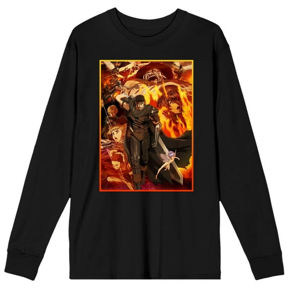 Berserk Guts Men's Black Long Sleeve Shirt-XXL