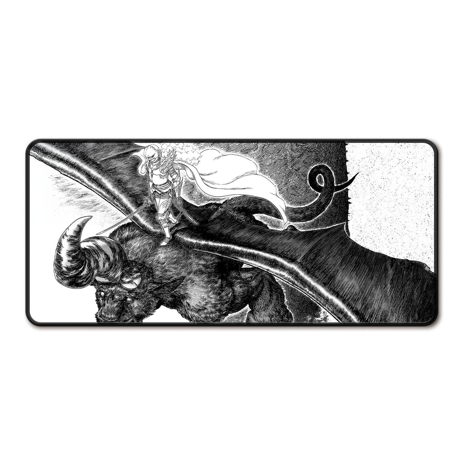 Berserk Inspired Gaming Mousepad, Large Anti-Slip Desk Mat with Intricate Dark Fantasy Artwork