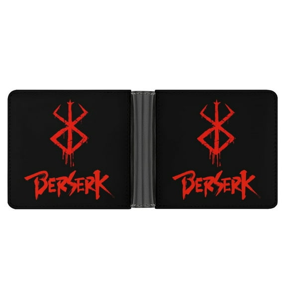 Berserk Logo PU Leather Bifold Wallet Money Organizers Gift With Card Slots For Men And Women