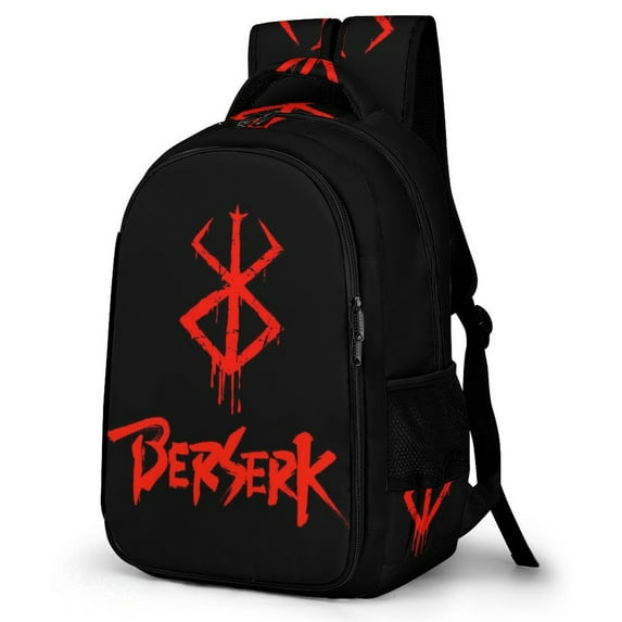 Berserk Logo School Bag Laptop Backpack Bookbag Satchel Multipurpose Large Capacity Daypack Adjustable Travel Bag Rucksack