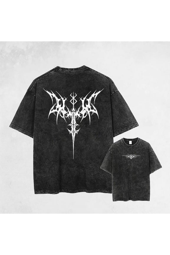 Berserk Men's Cotton Summer T-Shirts Vintage Tee Loose Fit Short Sleeve Casual Tshirts for Men Women XL