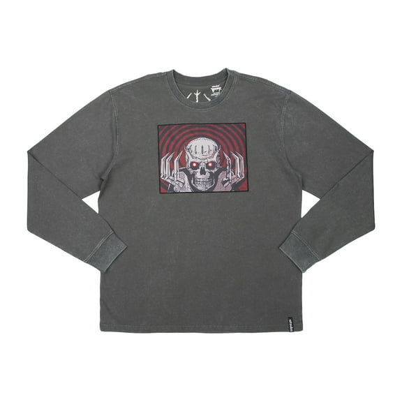 Berserk Skull Knight Adult Mineral Waah Crew Neck Long Sleeve Tee -Medium