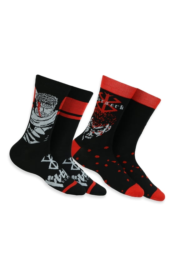 Berserk Socks Men's Guts Inspired Designs Adult Mid Calf Crew Socks 2 Pair