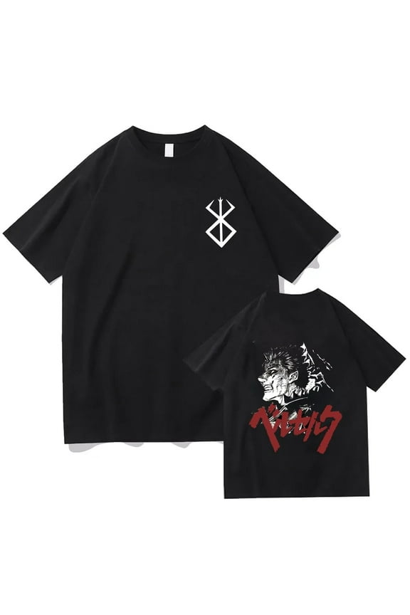 Berserk T Shirts Guts Funny T Shirt Men Cool Manga Graphic T-Shirt Japanese Anime Women Cotton Harajuku Manga Hip Hop Tops Tees