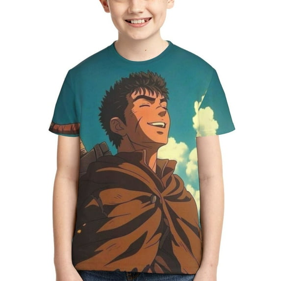Berserk Youth Unisex T-Shirt Crewneck Short Sleeve Double-Sided Print Tee Shirts Top For Boys Girls Kid Teen X-Small