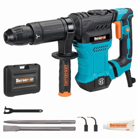 Berserker 1300W Sds-Max Demolition Hammer, 11-Amp Corded Electric Concrete Breaker Kit with Carrying Case and Chisel Set