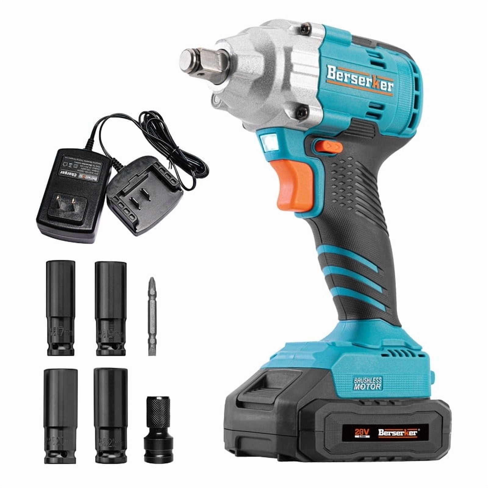20V Brushless Impact Wrench 1/2" 280 ft-lbs (380 N.m), 2.0Ah Battery, Compact & Portable