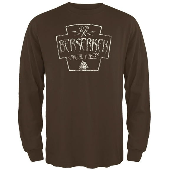 Berserker Viking Special Forces Retro Vintage Mens Long Sleeve T Shirt Brown MD