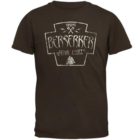 Berserker Viking Special Forces Retro Vintage Mens T Shirt Brown MD